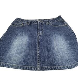 SKU2621 No Boundaries Juniors' Size 7 Blue Denim Short Skirt